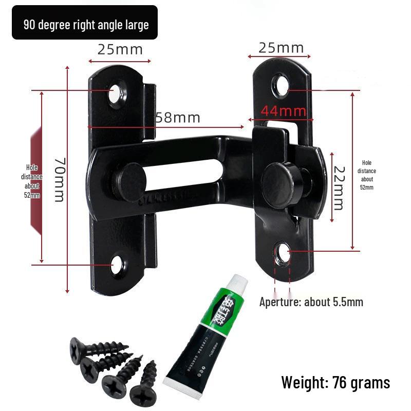 Modern Black Stainless Steel Door Buckle Latch for Pet Cage or Barn Sliding Doors
