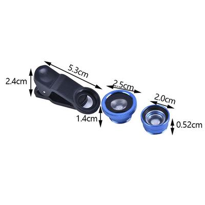 Obecný fotoaparát s objektivem telefonu 3v1 pro smartphony Širokoúhlý objektiv s rybím okem a klip makro fotoaparátu pro univerzální mobilní telefon