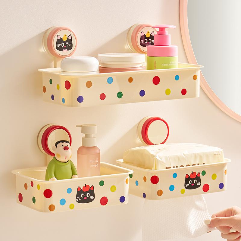 Bathroom Tissue Box Non-perforated Storage Box Toilet Tissue Box Wall-mounted Bathroom Suction Cup Shelf