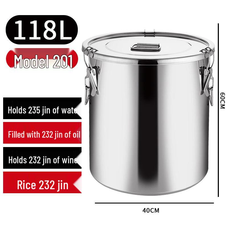 Barril Sellado Multiusos de Acero Inoxidable 304 para Almacenamiento de Vino, Té, Leche, Fermentación, Aceite o Arroz