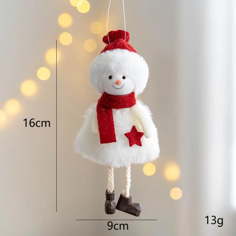 Weihnachtsdekoration Plüsch Engel Mädchen Puppe Anhänger Weihnachtsbaum Hängende Ornamente Plüsch Weihnachtsmann Schneemann Engel Anhänger Dekor Geschenk Spielzeug