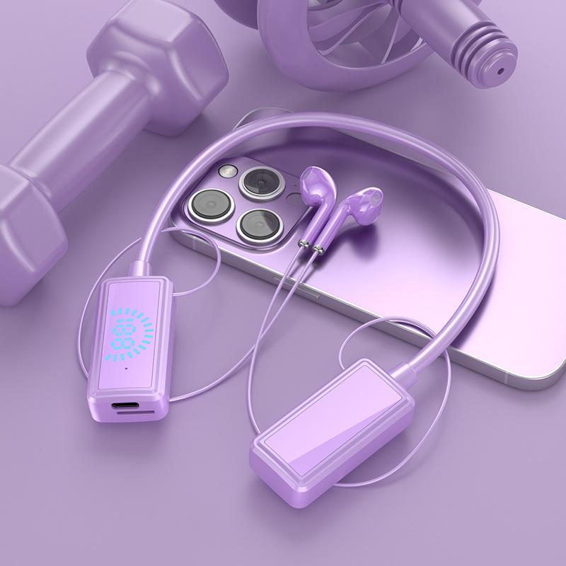 Wireless Neckband Bluetooth Headset with Digital Display, Long Battery, Waterproof, Sport Headphones & Gaming Memory Card