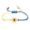 Glücksknoten Sonnenblumen Armbänder Ukraine Flaggenfarbe Blau Gelb Damen Herren Charm Gewebt Handgemacht Armbänder Geflochten Verstellbarer Schmuck