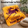 Brisbane Broncos Custom Flannel Throw Blanket Print Your Name Text Soft Warm Blanket Holiday Present