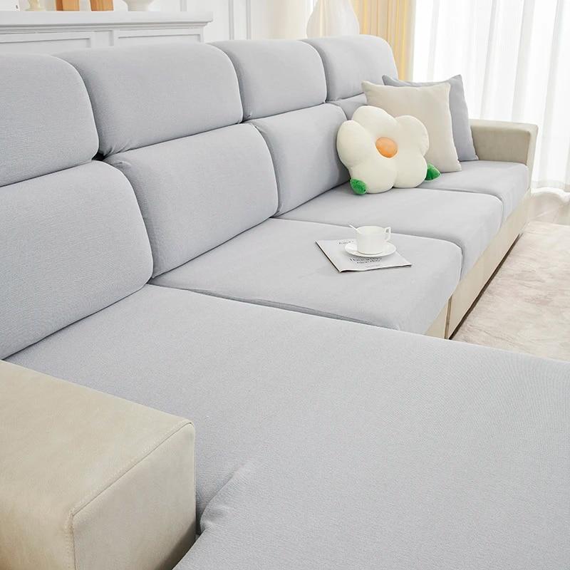 Einfarbiger Sofa-Sitzkissenbezug, verstellbarer Sofabezug, Sofabezug, Möbelschutz für Wohnzimmer, Haustiere, Kinder, Heimdekoration