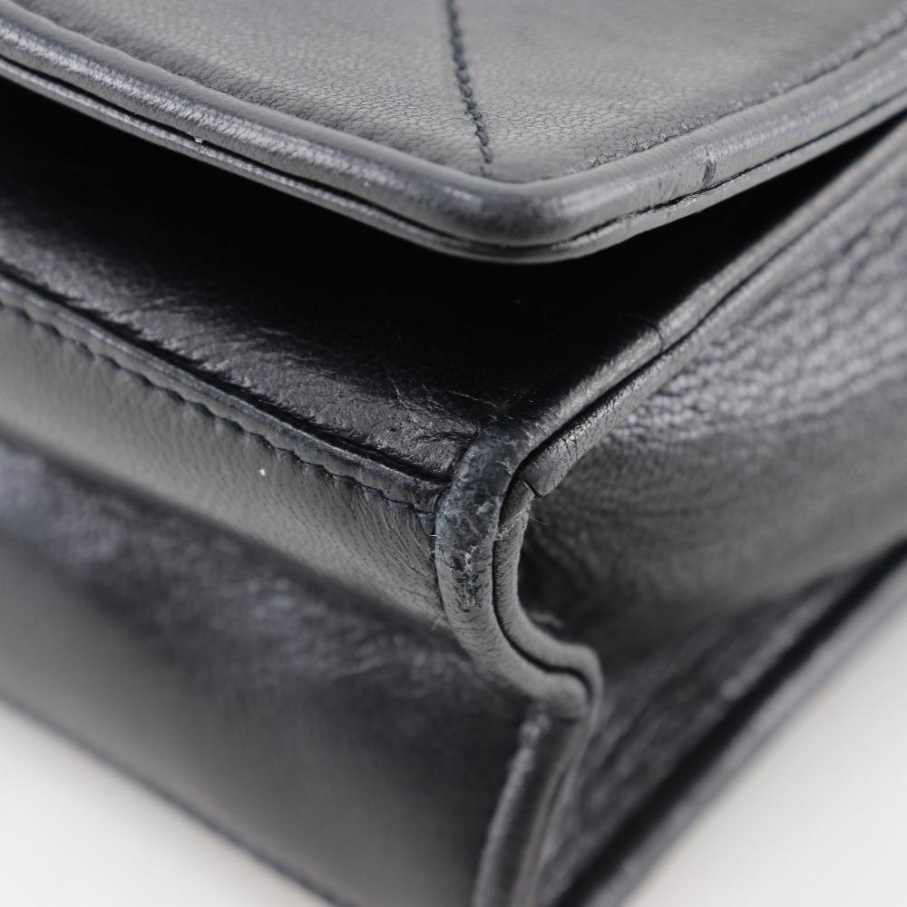 CHANEL ChainShoulder Shoulder Bag Diamond stitch Matelasse black lambskin Women Used