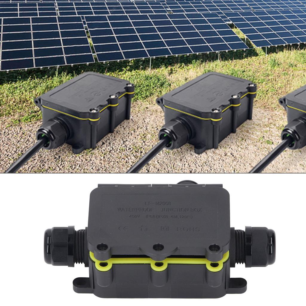 Water Proof Junction Box 3 Way IP68 Plastic External Electric Power Cord Box for Outdoor Lighting 450V