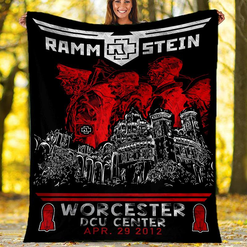 1pc Rammstein2 Theme Blanket - Digital Print, Polyester, Cozy for All Seasons, Perfect for Outdoor, Camping, and Travel