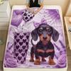 1Pc Dachshund Print Flannel Blanket, High quality Comfortable for All Seasons, Home Decor, Warmth and Comfort, Perfect for Christmas Gifts