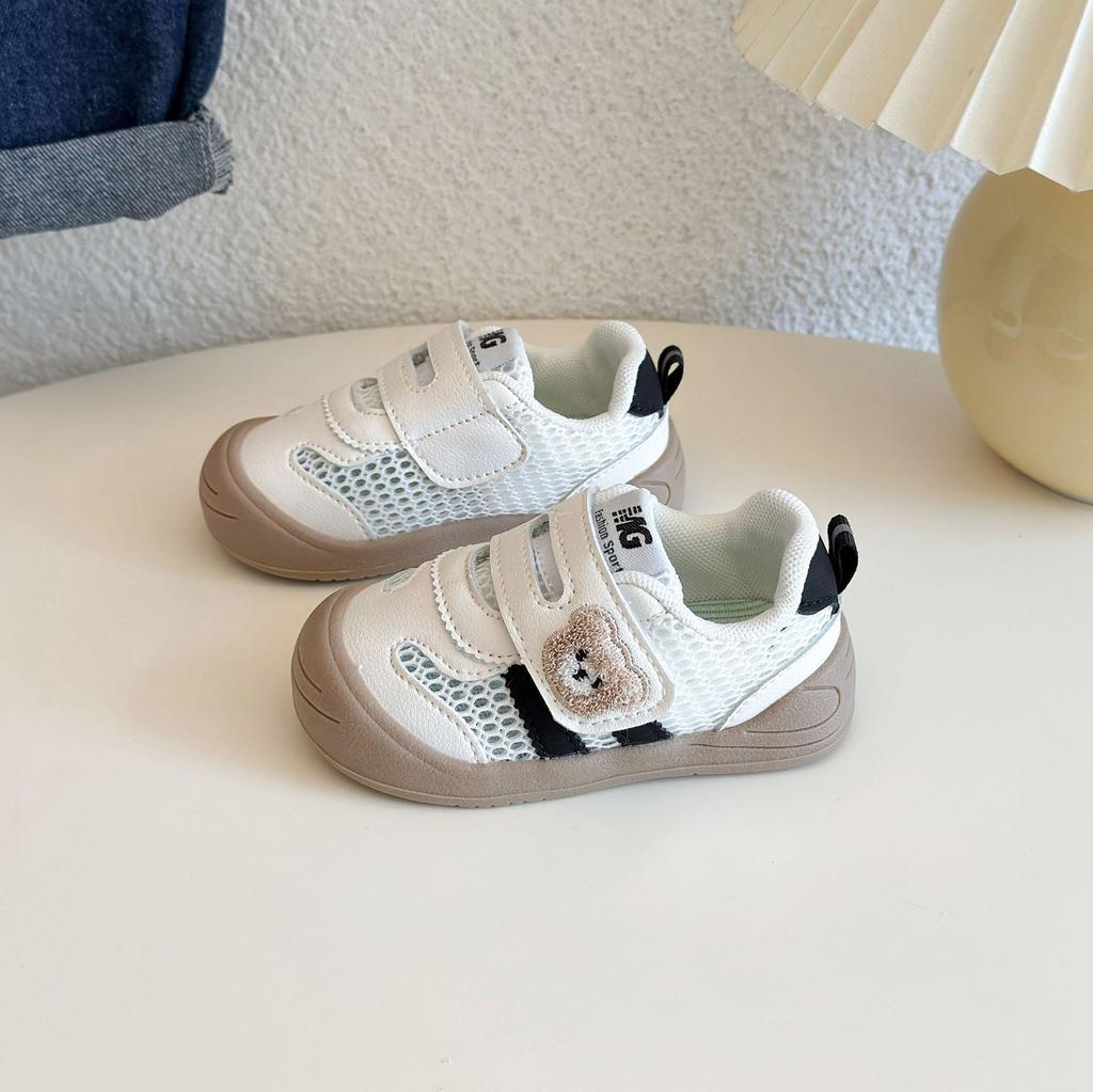 Baby toddler shoes spring 2025 new baby shoes baby shoes autumn classmates children bear embroidery