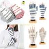 49MD Knitted Fingerless Gloves Winter Striped Gloves Cartoon Mitten with Top