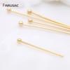 50pcs Gold Plated Brass Ball/Flat /Eye Head Pins Jewellery Making Beading Pins Findings Supplies,DIY Jewelry Making Accessories