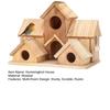 Hummingbird House Wooden Hummingbird Nest Feeder Handmade Rustic 6 Rooms Birdhouse Villas