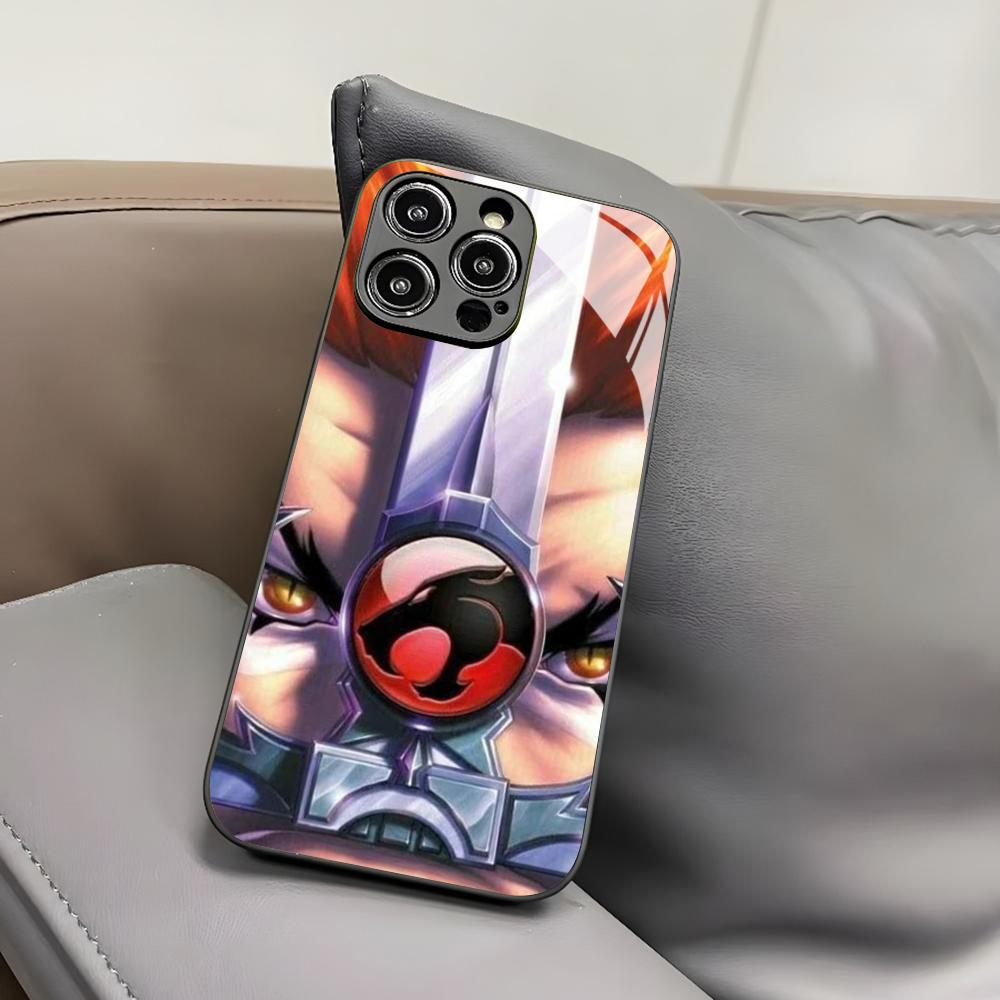 Thundercats Phone Case for Iphone 17 Air 16 15 14 12 11 13 Pro Max Mini X Xr Xs Puls Black Glass Cover