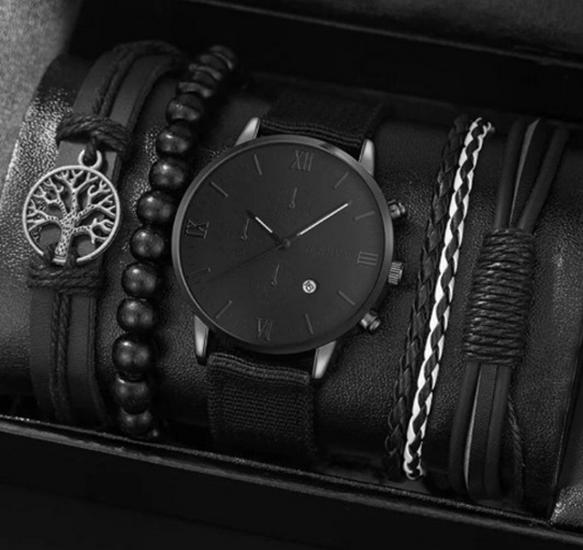 Men's 3-Piece Business Gift Set: Watch, Bracelet, and Necklace for Holidays or Birthdays