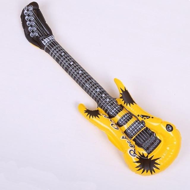 Design Large 50cm Fancy Children Inflatable Toy Guitar Party Useful Blow Up Music Kids Inflatable Beach Air Toy Rock Roll Guitar