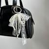Stylish Imitation Pearls Beaded Bowknot Shaped Keychain Bag Ornament Butterfly Knot Jewelry for Purses and Accessories
