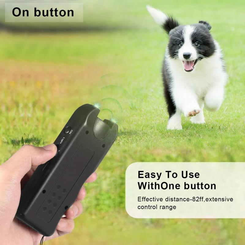 Ultrasonic Dog Repeller Portable Anti-barking Deterrent Handheld Dog Training Device Repel Animals Pet Dog Trainer Witht Battery