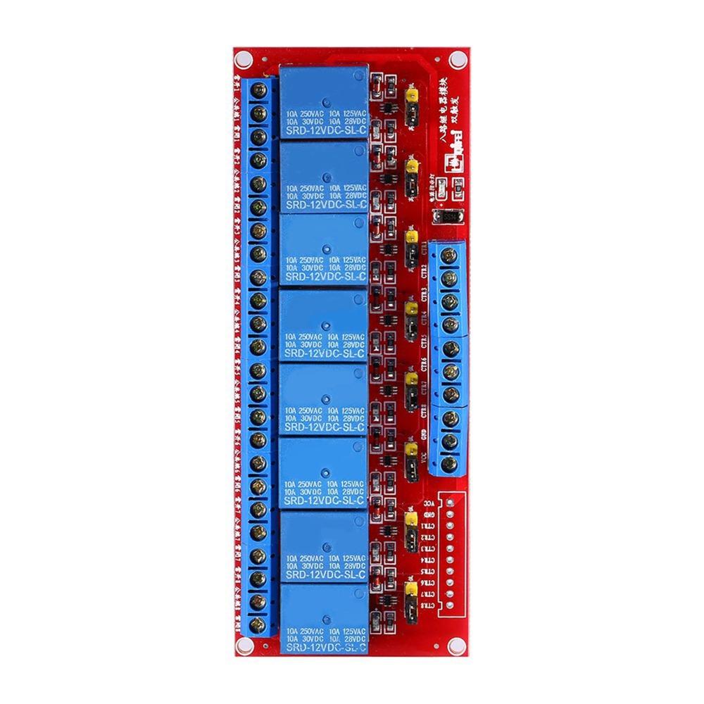 Control Module DC 12V Relay 8‑Channel High and Low Level Trigger Relay Module Circuit Controller Module Control Systems