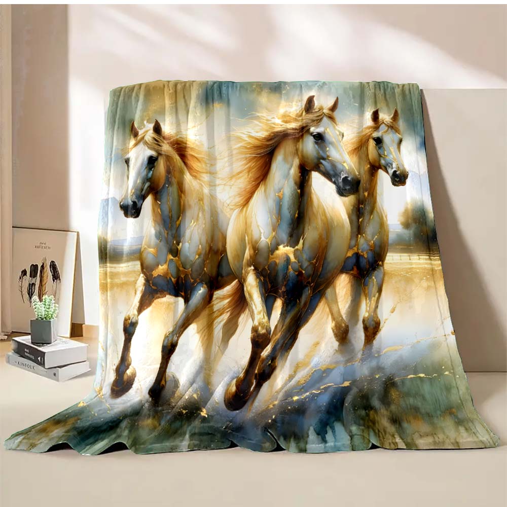 6 Größen Pferdedruck Decke Warm Weich und Bequem Heim Reise Decke Büro Sofa Bettwäsche Abdeckung Decke Geschenk