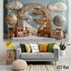 2D Flat Neutral Adventure Theme Backdrop Train Plane Travel Kids Photo Background