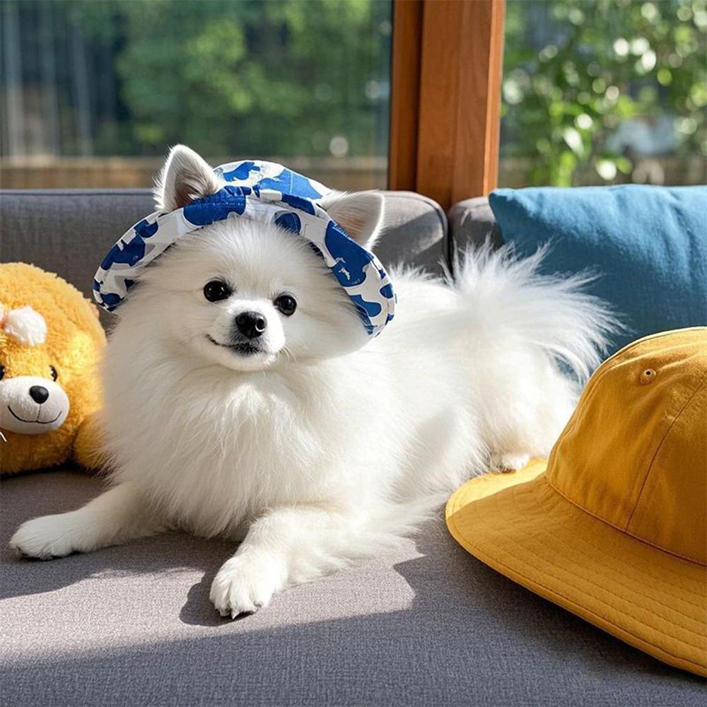 Cute Print Dog Hat for Small Medium Dogs Adjustable Pet Cap Puppy Pug Corgi Dachshund Hats Mascotas Perros Accessories