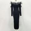 Fall Winter New European American Women's Beaded Bodycon Sexy Dress Crossbordier Dress