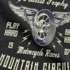 Isle Of Man TT Racing Vintage Biker Wings Pánske bavlnené tričko s okrúhlym výstrihom a krátkym rukávom