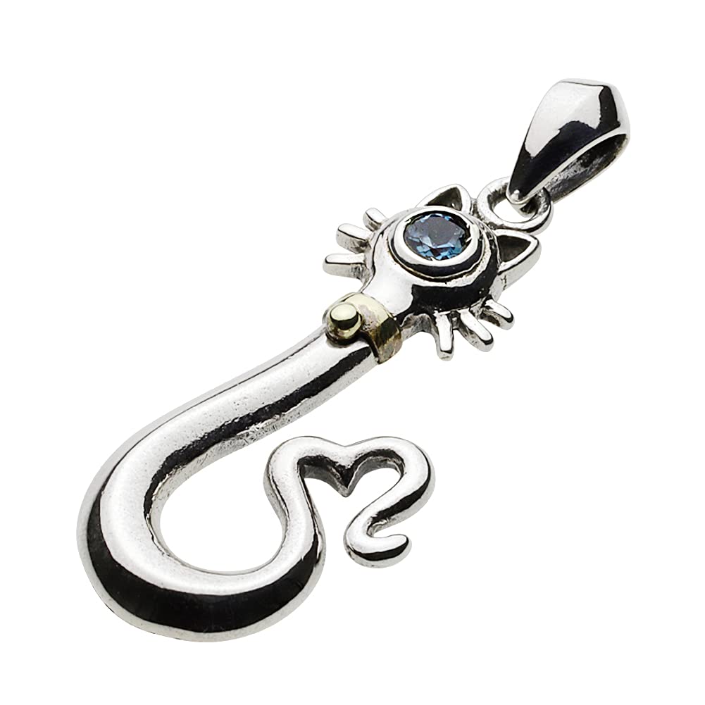 

Подвеска в виде крючка для рыбы в виде кошки London Blue Topaz fp0515 [Figmart] [Серебряный аксессуар]