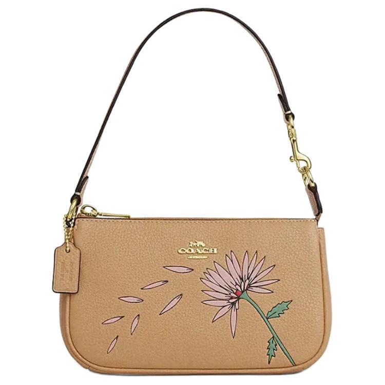 Coach X Observed By Us Nolita 19 Top Zip Leather Crossbody Bag Small Women bags Brown Yellow CU406-IMTAM Basic Set (Bag+Dust Bag)