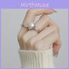 Vintage French Style Adjustable Open Ring With Exquisite Pearl Hollow Design For Women