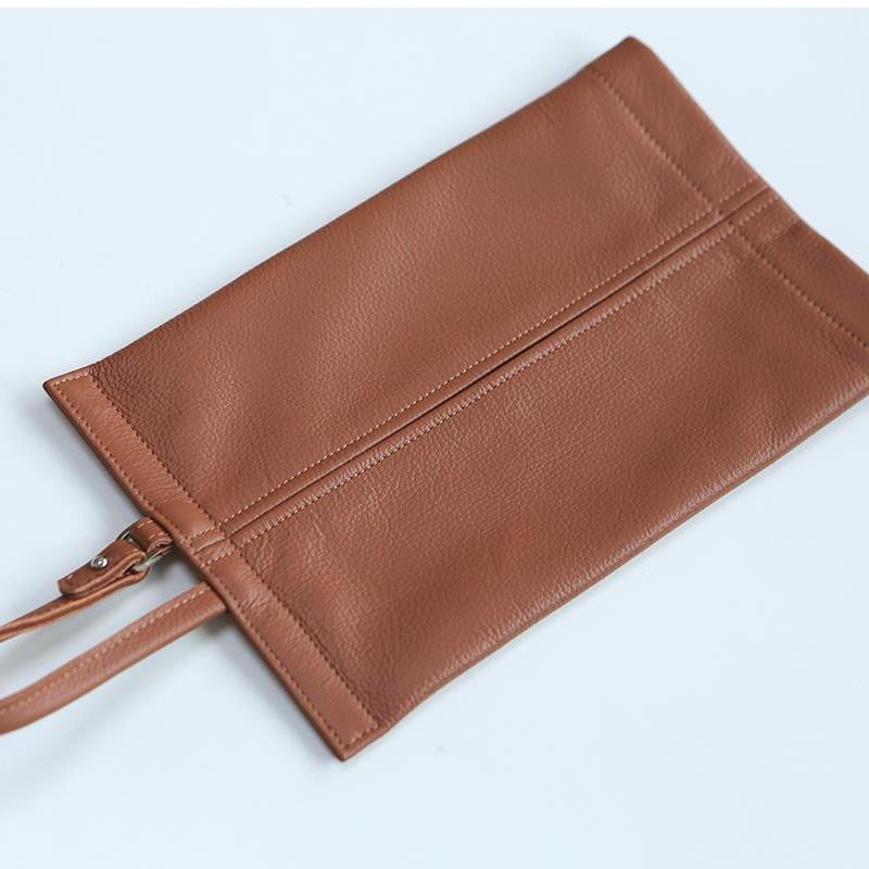Luxury Genuine Leather Car Tissue Box Holder