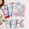 6 Stück Damen Reine Baumwolle Bedrucktes Taschentuch Damen Druck Weich und Bequem Dünnes Saugfähiges Schweißtuch 43cm