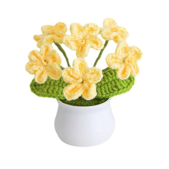 Handmade Crochet Flower with Cute Knitted Pot Small Eternal A