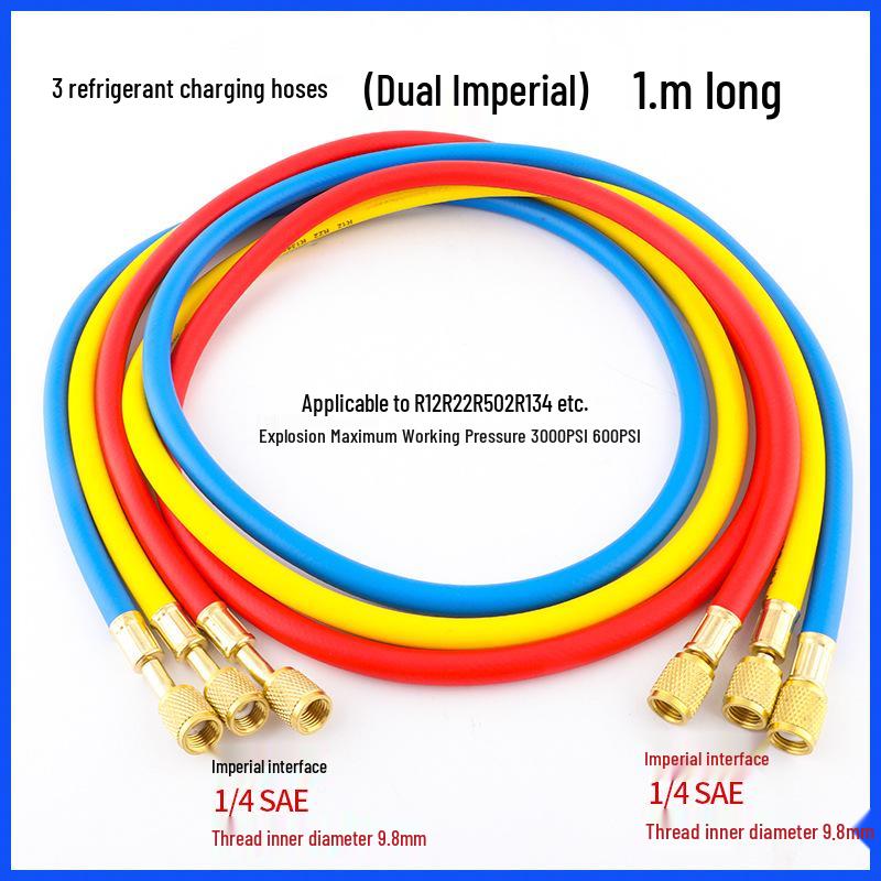 High-Pressure Refrigerant Charging Hose for Car AC (R410, R22, R134)