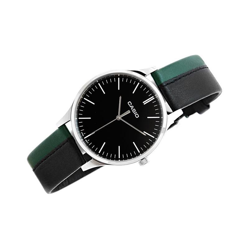 Casio Collection 30 Meters Waterproof Quartz Movement Leather Strap Japanese and Korean Watch Women's Watch Black Dial MTP-E133L-1EEF