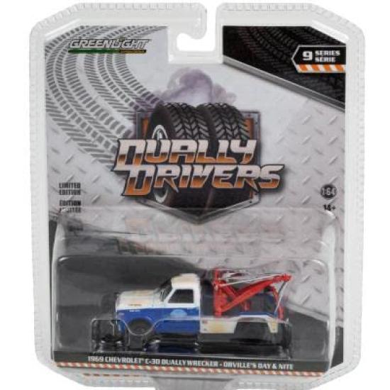 GREENLIGHT 164 Scale Dooly Drivers Series 9 “1968 Chevrolet C-30 Dooly Tow Truck - Orville s Day & Night”