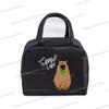 Kawaii Capybara Design Brotdose Aufbewahrungstasche Damen Cartoon Capybara Druck Tragbare Bento Taschen Tier Capybara Liebhaber Lunchtaschen