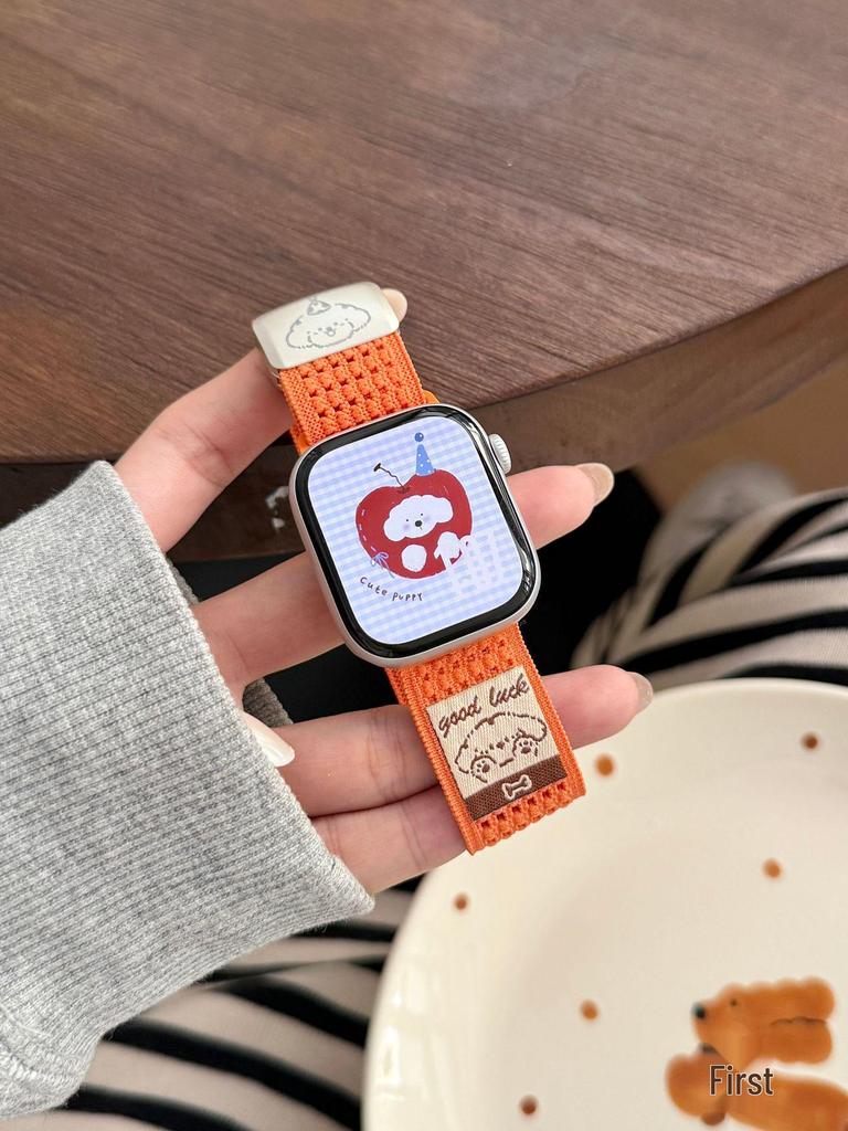 Apple Watch Serie 10 & Ultra Armband: Atmungsaktiv, Magnetverschluss, Welpendesign