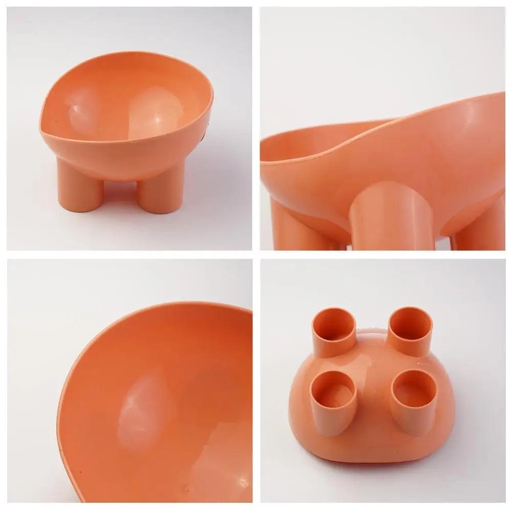 Non-Slip Anti-Dumping Pet Bowl 45° Inclined - Macaron 4-Color Pet Grade, High Feet Stable Food & Water Dish for Cats Dogs