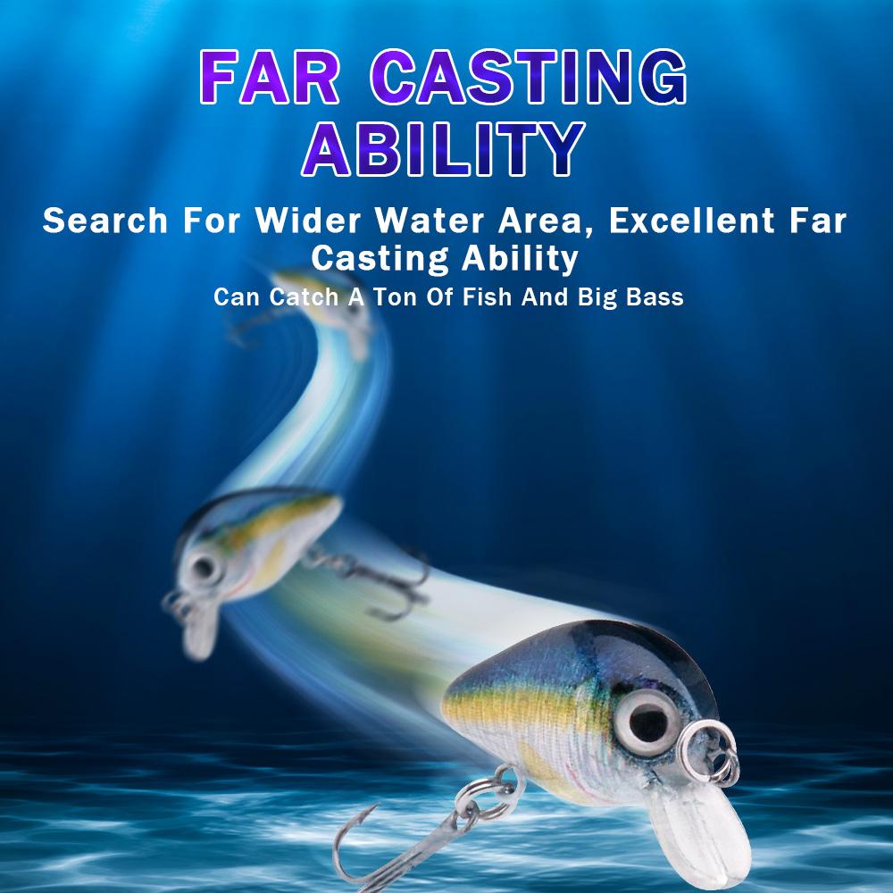 5pcs Mini Fish Bass Fishing Lure Set 3cm 1.5g Mini Artificial Baits Topwater Crank Wobblers for Pike Crankbaits Fishing