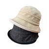 Niche Leather Edge Basin Hat Female Three-dimensional Pleated Solid Color Bucket Hat Autumn and Winter Commuting Versatile Atmosphere Bucket Hat