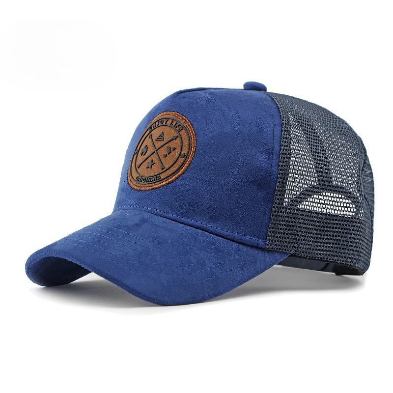Unisex Suede Mesh Trucker Hat Breathable Baseball Cap for Men Women Outdoor Sun Protection Structured Peaked Cap Korean Casual Sports Hat