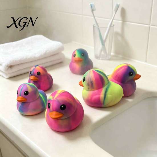 Gradient Duck Stress Relievers Rainbow Relief Toy, Slow Rise Colorful Squeeze Toy Soft Sensory Fidget Desk