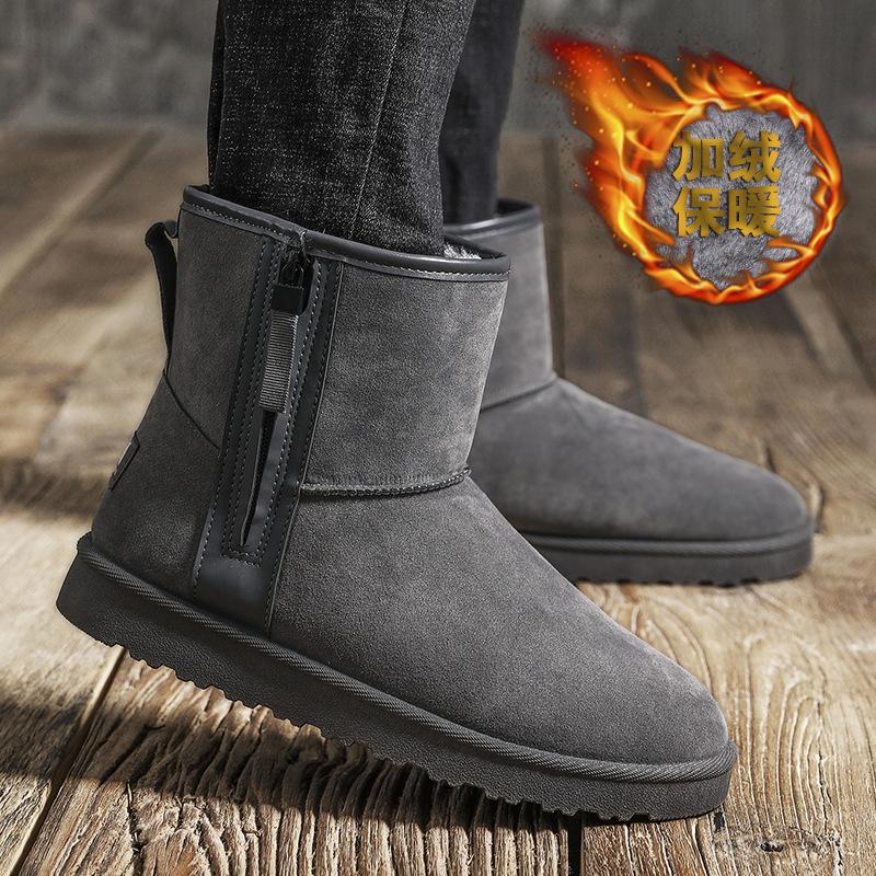 2025 matné sněhule pánské zimní teplé sametové protiskluzové zesílené vysoké bavlněné boty chlebovky nízké boty