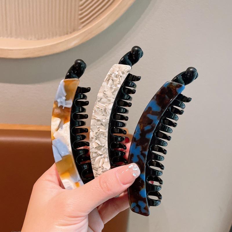 Grande Pinza a Banana in Acetato per Capelli Spessi - Accessorio per Capelli Retrò Francese per Coda di Cavallo Verticale