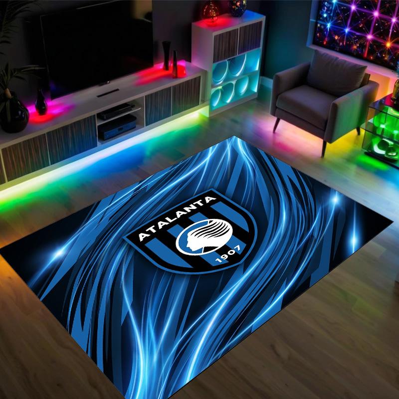 Atalanta FC Design Crystal Velvet Carpet Cozy Non?Slip Printed Rug For Bedroom Living Room Entrance