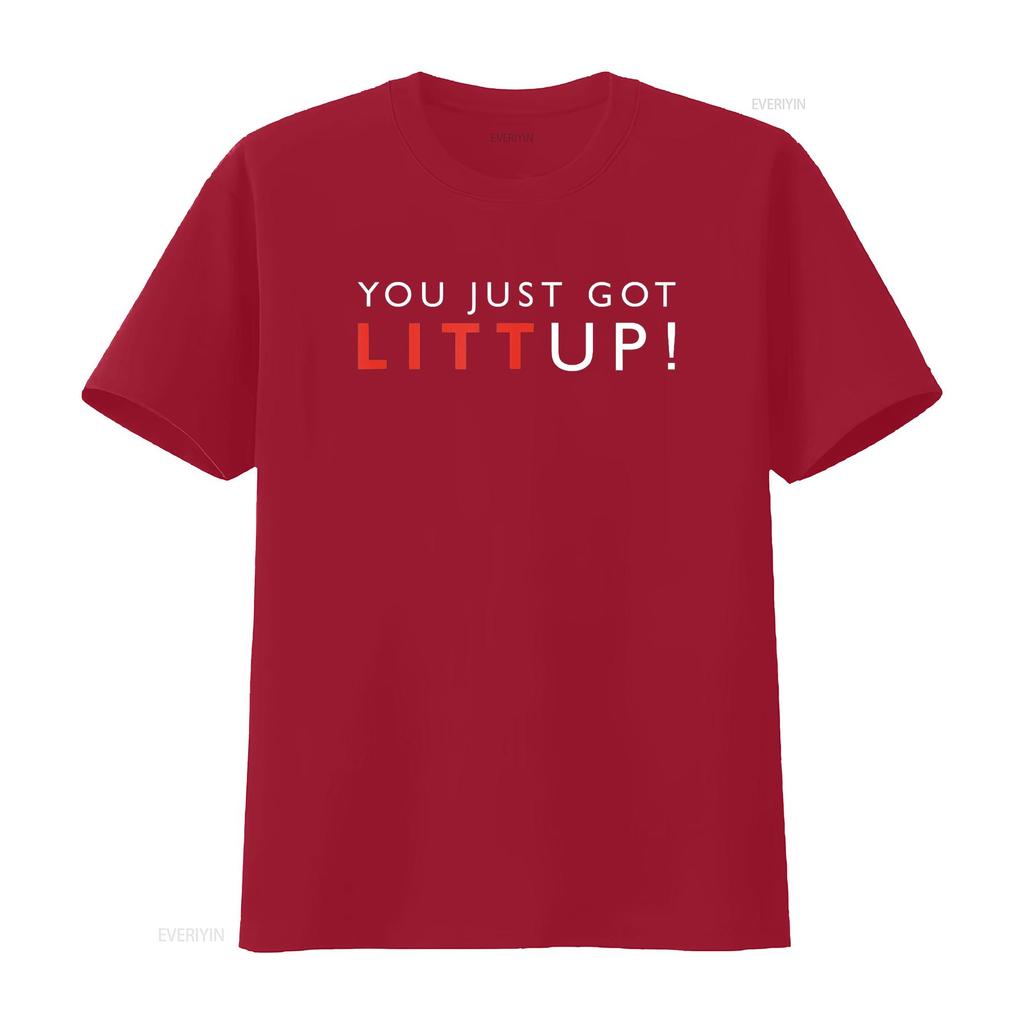 Suits You Just Got Litt Up T Shirt vintage Washed Unisex Soft Stretched homme Slightly Stylish graphic Versatile Casual