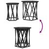 Coffee Table Set of 2 Black Oak Effect Engineered Wood and Steel