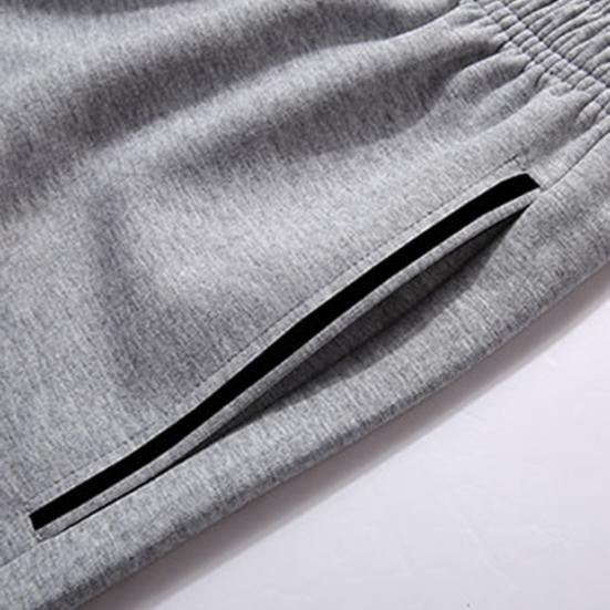 1 Set Jacket Pants Set Solid Color Zipper Autumn Winter Ribbed Cuff Coat Drawstring Pants for Daily Wear